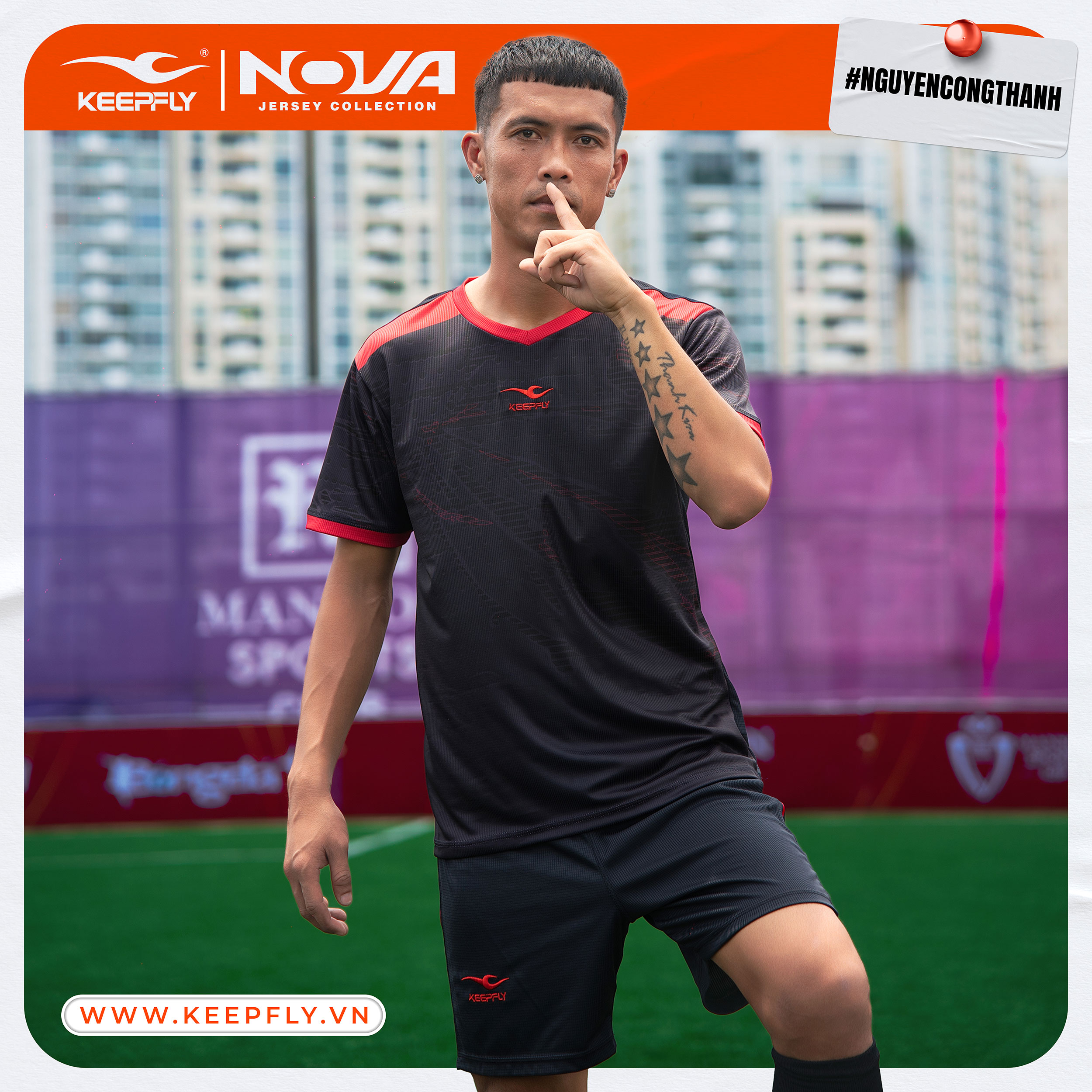 bộ áo bóng đá nova đen